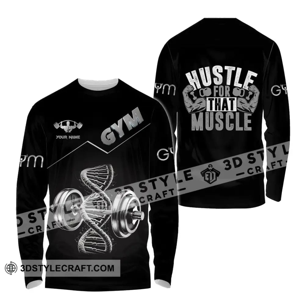 Unisex Shirt - Custom ADN Gym Lover Shirt Long Sleeve Shirt / S T-shirt