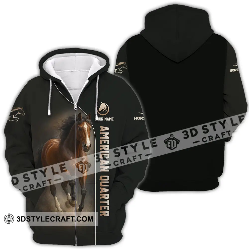 Unisex Shirt - Custom American Quarter Horse Shirt Zipper Hoodie / S T-shirt