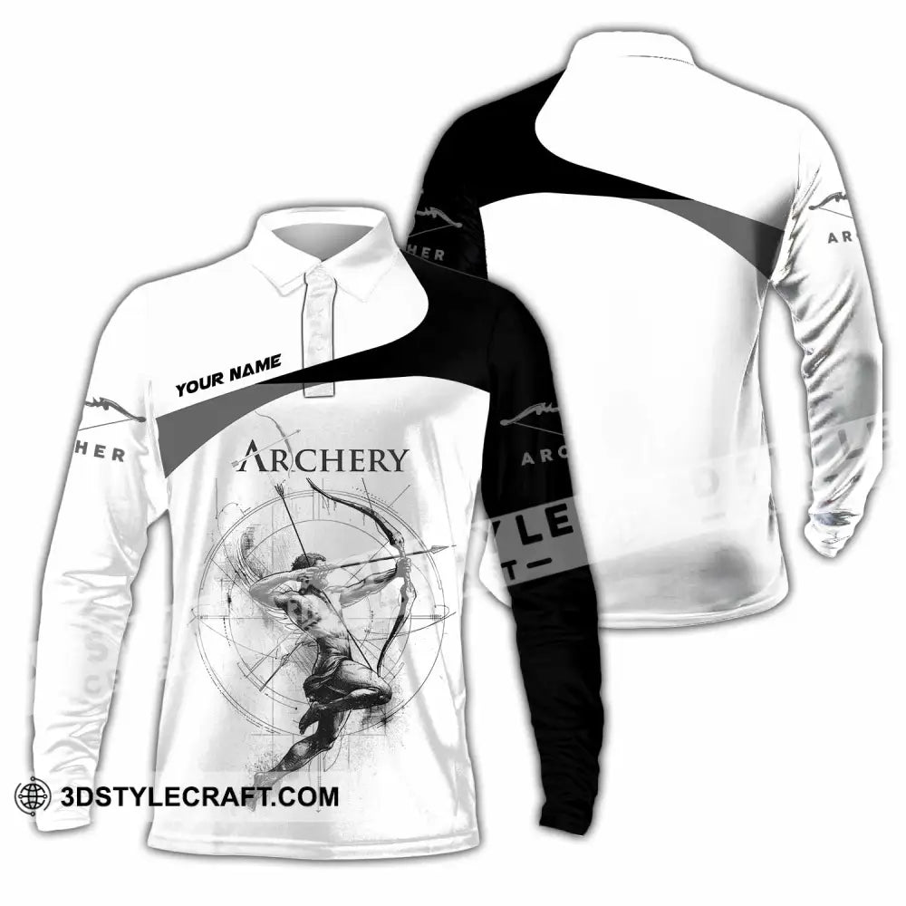 Unisex Shirt - Custom Archery 3D Shirt Long Sleeve Polo / S T-shirt