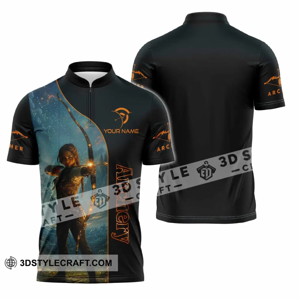 Unisex Shirt - Custom Archery Shirt Zipper Polo Shirt / S T-shirt