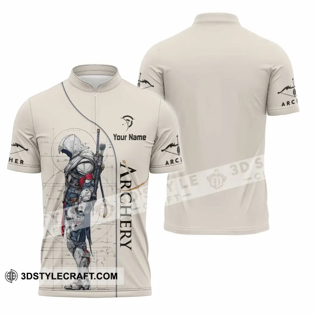 Unisex Shirt - Custom Archery Shirt - Zipper Polo Shirt / S - T-shirt