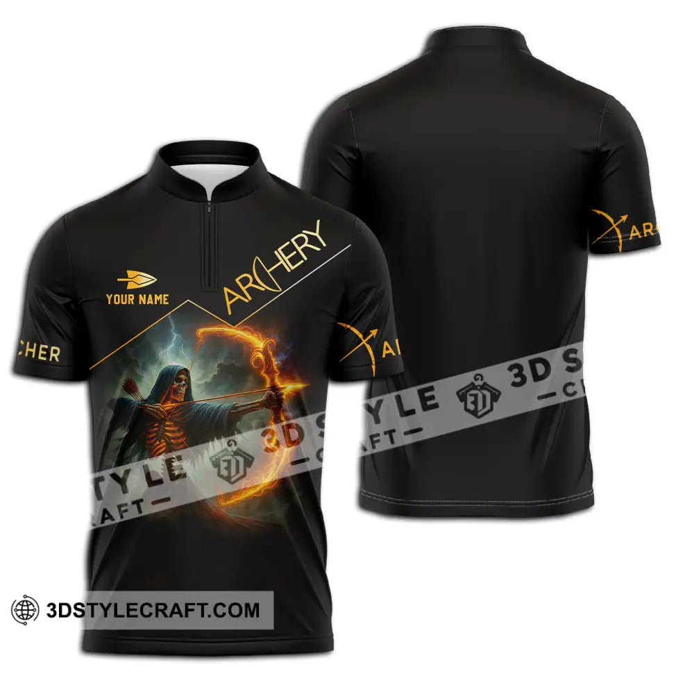 Unisex Shirt Custom Archery Shirt Zipper Polo Shirt / S T shirt