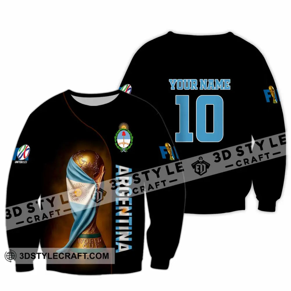 Unisex Shirt - Custom Argentina 3D Shirt Long Sleeve / S T-shirt