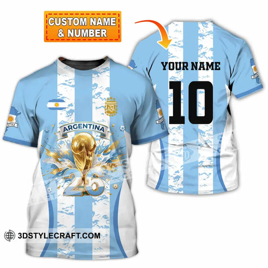 Unisex Shirt - Custom Argentina World Cup 2026 3D Shirt style option 1