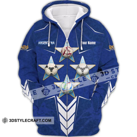 Unisex Shirt - Custom Argentina World Cup 2026 3D Shirt style option 3