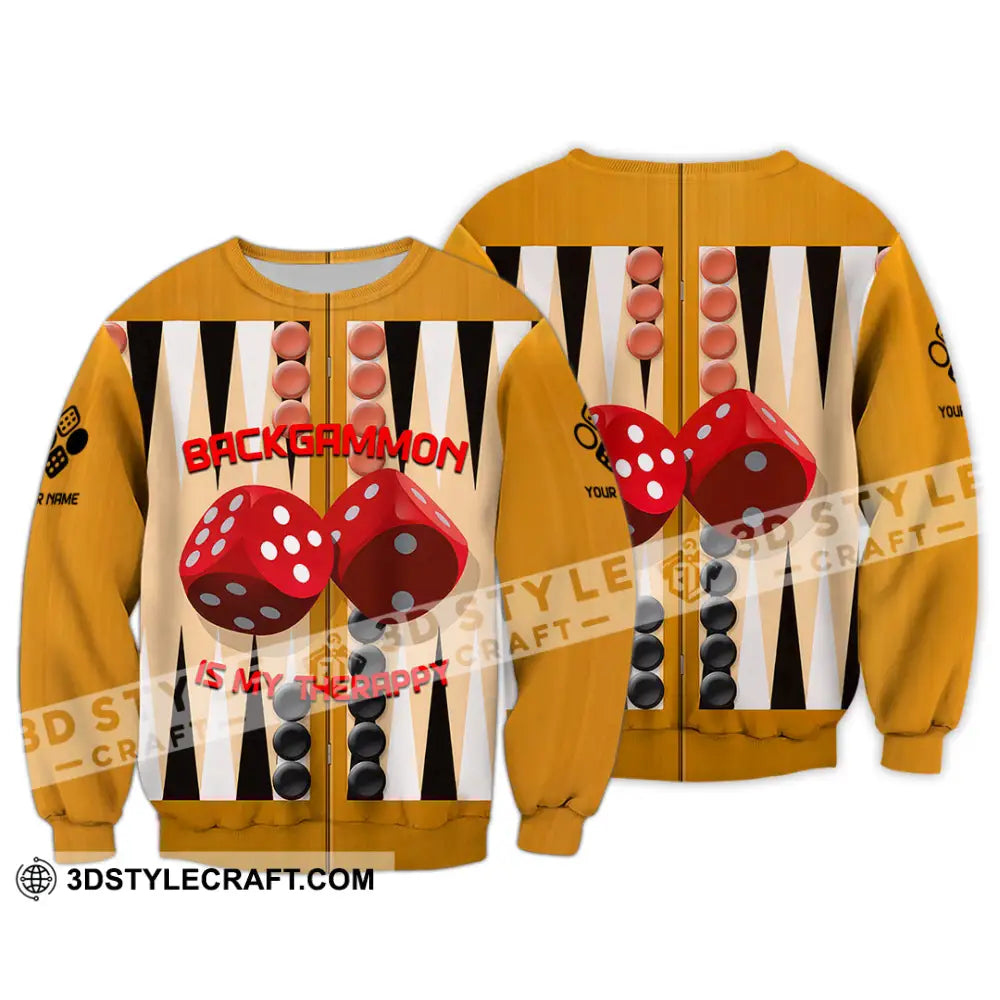 Unisex Shirt - Custom Backgammon 3D Shirt Long Sleeve / S T-shirt
