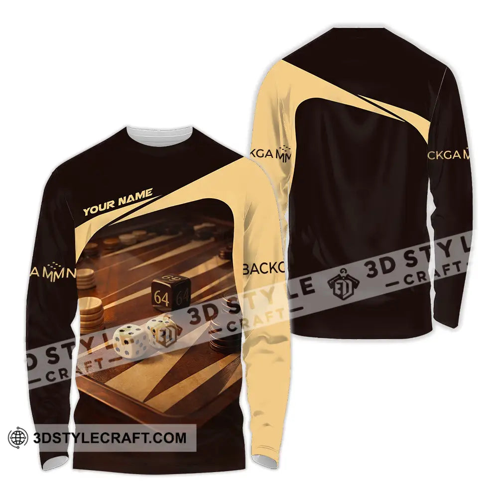 Unisex Shirt - Custom Backgammon 3D Shirt Long Sleeve Shirt / S T-shirt