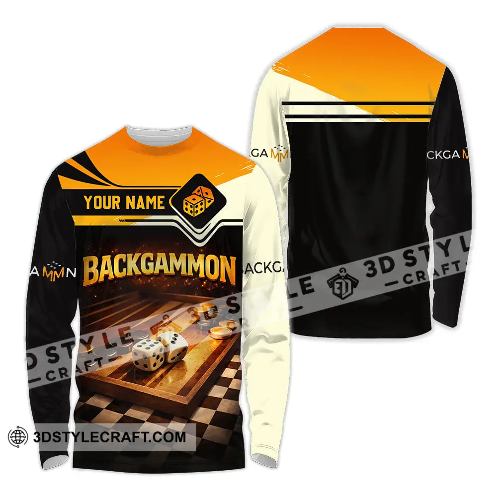 Unisex Shirt - Custom Backgammon 3D Shirt Long Sleeve Shirt / S T-shirt