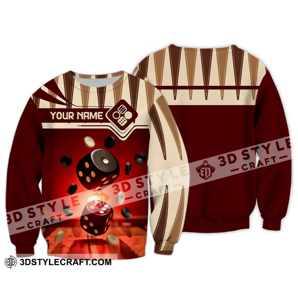 Unisex Shirt - Custom Backgammon 3D Shirt Long Sleeve / S T-shirt