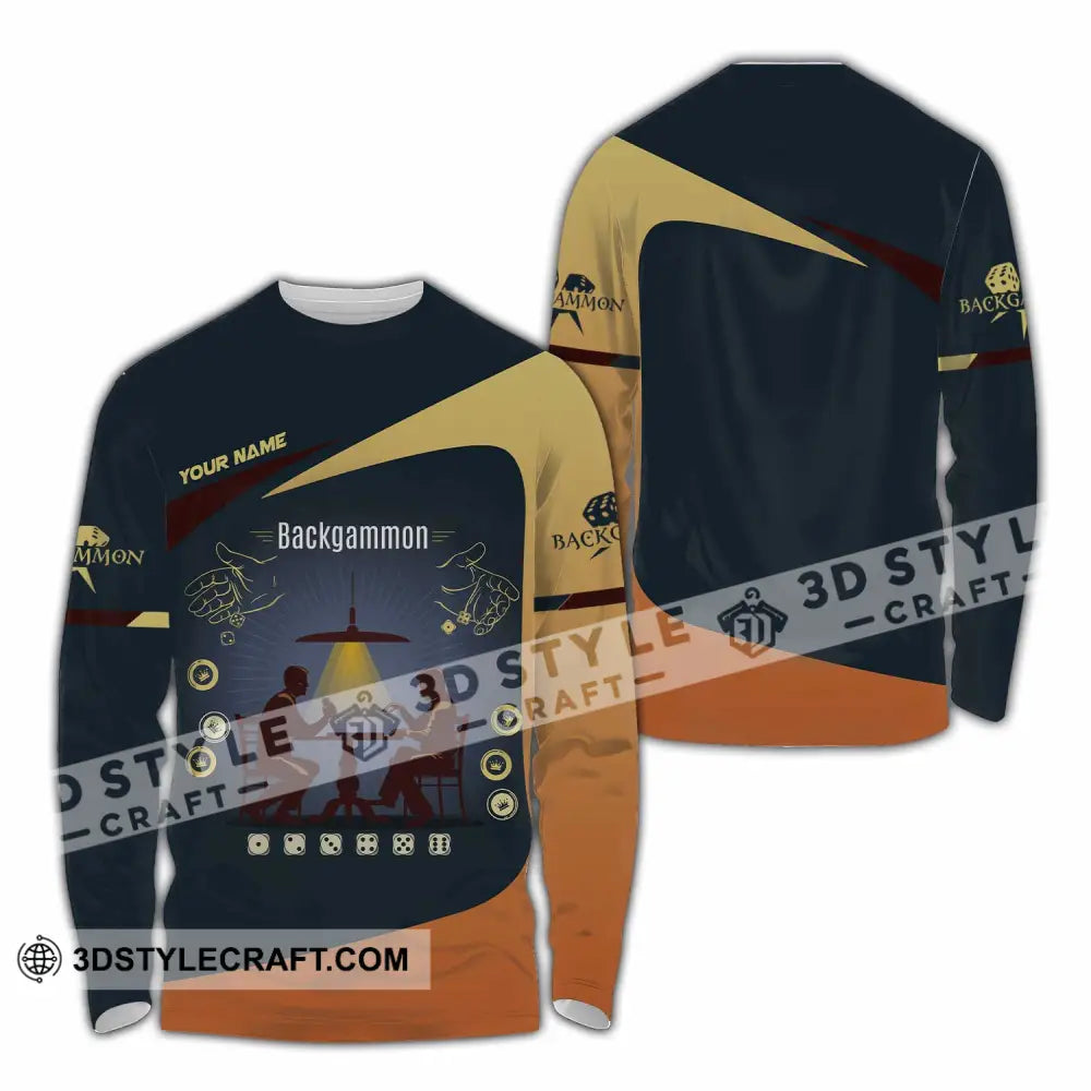 Unisex Shirt - Custom Backgammon 3D Shirt Long Sleeve Shirt / S T-shirt