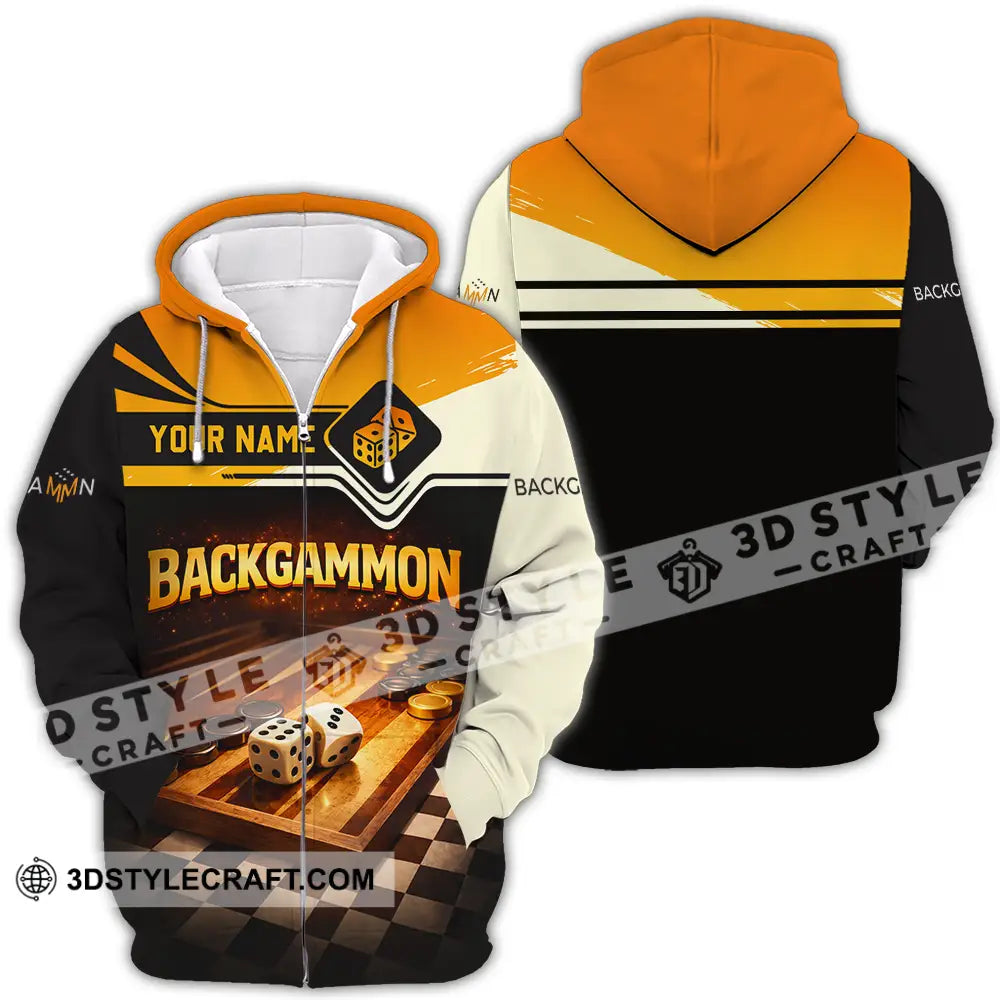 Unisex Shirt - Custom Backgammon 3D Shirt Zipper Hoodie / S T-shirt