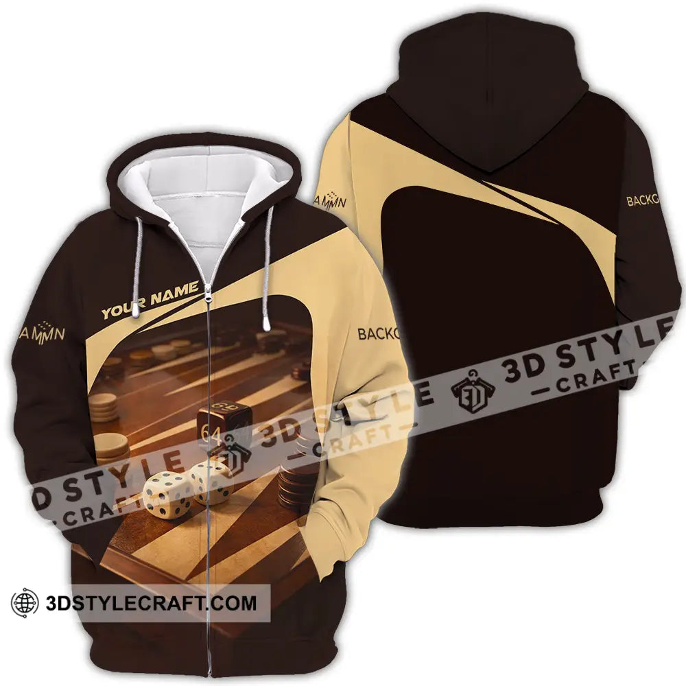 Unisex Shirt - Custom Backgammon 3D Shirt Zipper Hoodie / S T-shirt