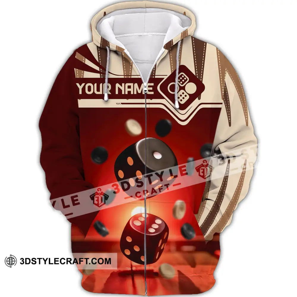 Unisex Shirt - Custom Backgammon 3D Shirt Zipper Hoodie / S T-shirt