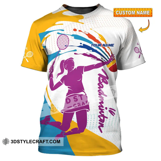 Unisex Shirt - Custom Badminton 3D Shirt style option 1
