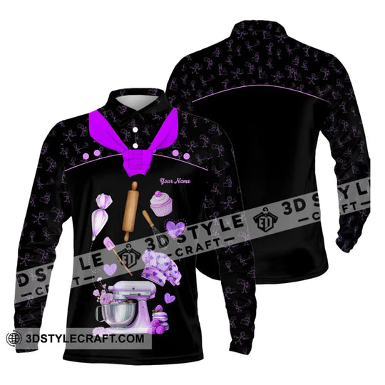 Unisex Shirt - Custom Bakery Black & Purple Cute Shirt style option 3