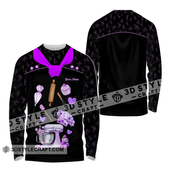 Unisex Shirt - Custom Bakery Black & Purple Cute Shirt style option 4