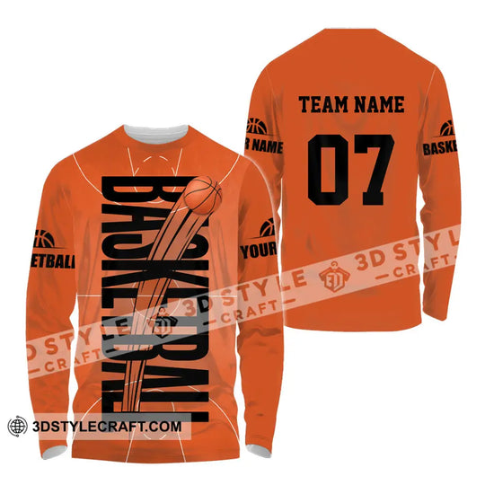 Unisex Shirt - Custom Basketball Orange Shirt style option 4