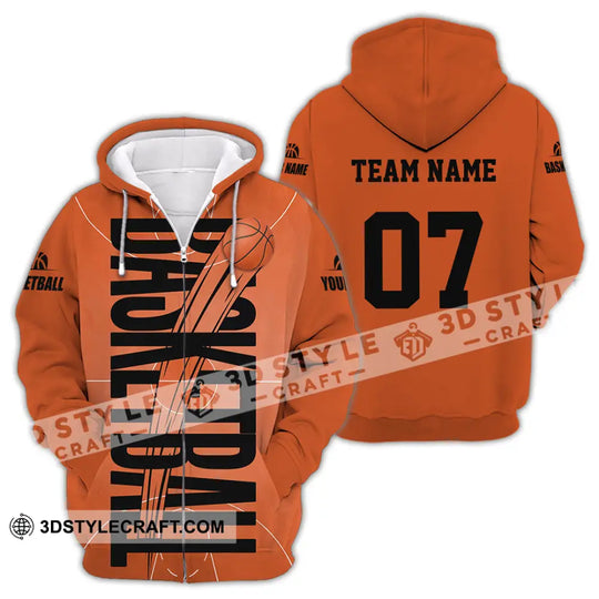 Unisex Shirt - Custom Basketball Orange Shirt style option 2