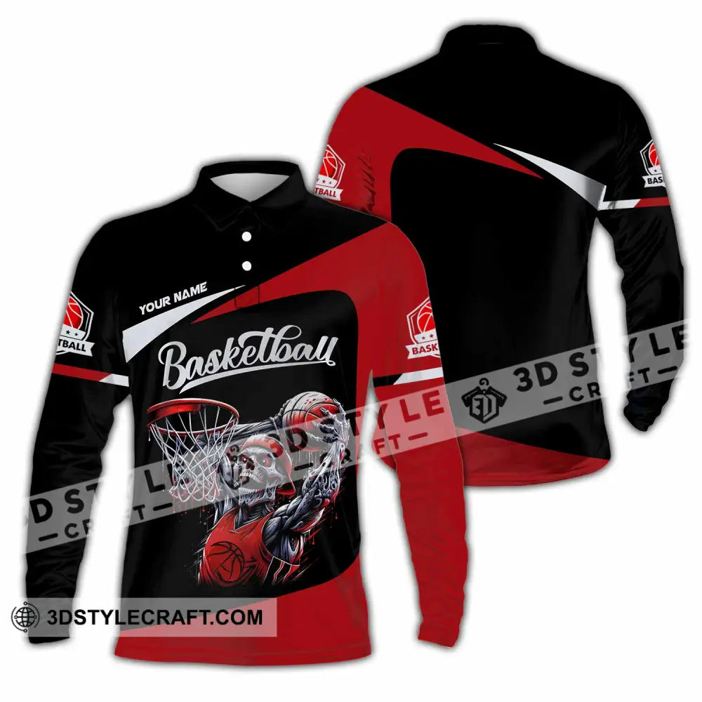 Unisex Shirt - Custom Basketball Sport Shirt Long Sleeve Polo / S T-shirt
