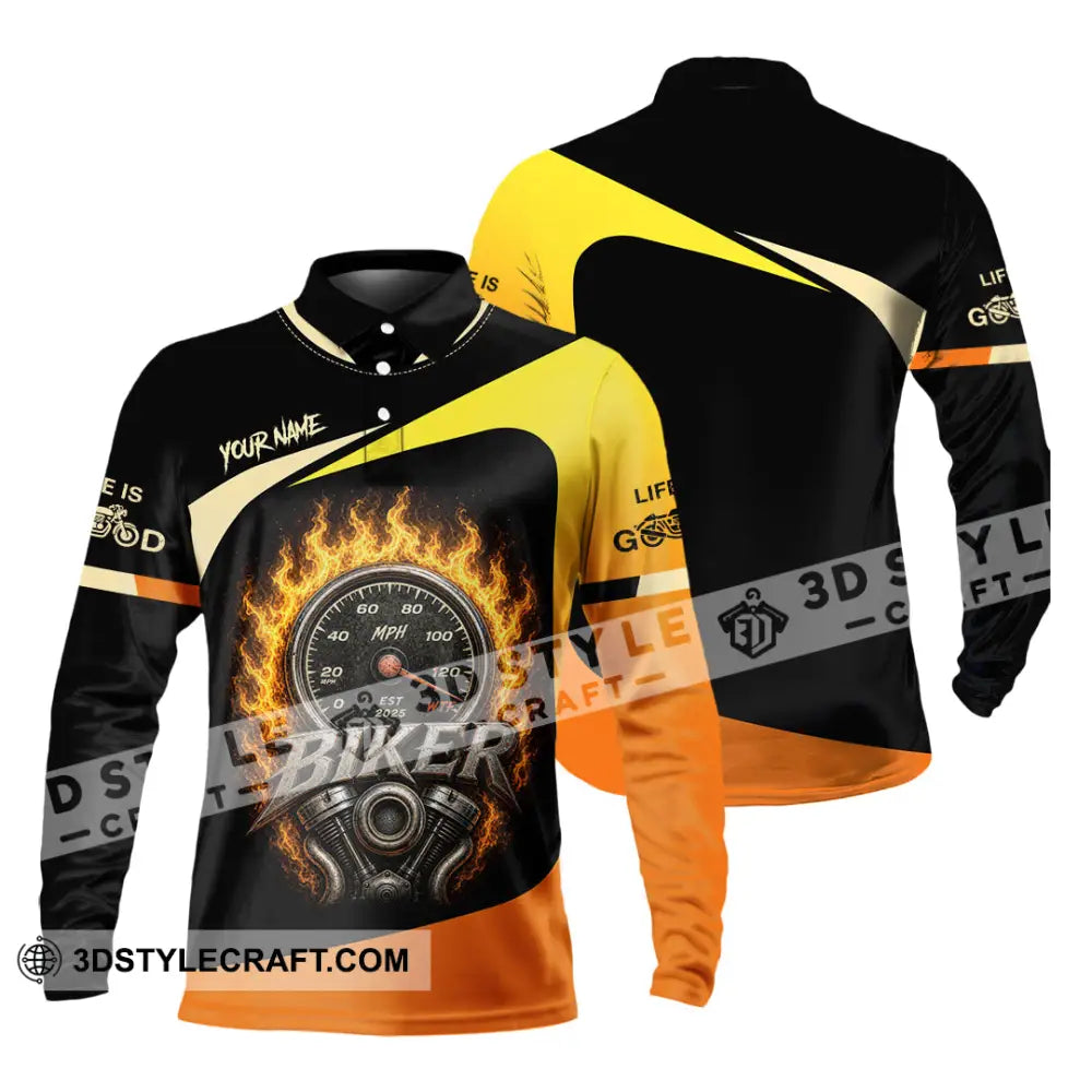 Unisex Shirt - Custom Biker Shirt - Long Sleeve Polo / S - T-shirt