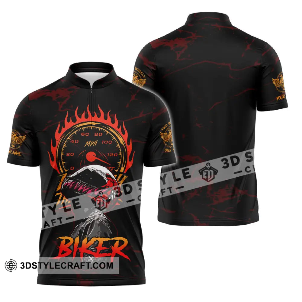 Unisex Shirt - Custom Biker Shirt - Zipper Polo Shirt / S - T-shirt