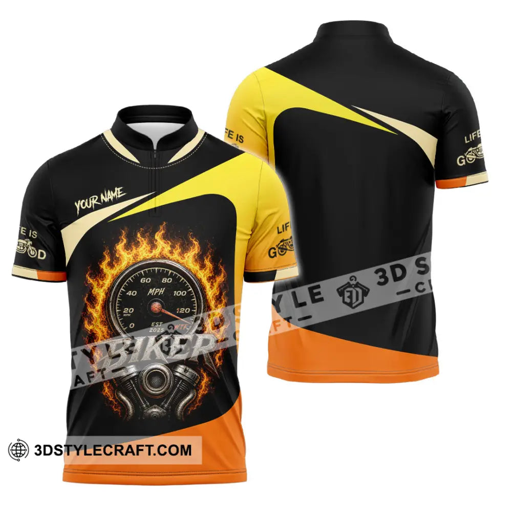 Unisex Shirt - Custom Biker Shirt - Zipper Polo Shirt / S - T-shirt