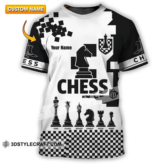 Unisex Shirt - Custom Black And White Chess, Chess Player, Sporty Shirt style option 1