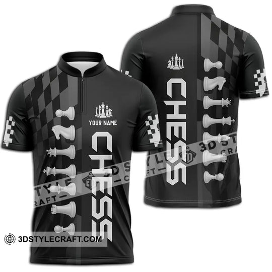 Unisex Shirt - Custom Black And White Chess, Chess Player, Sporty Shirt style option 2