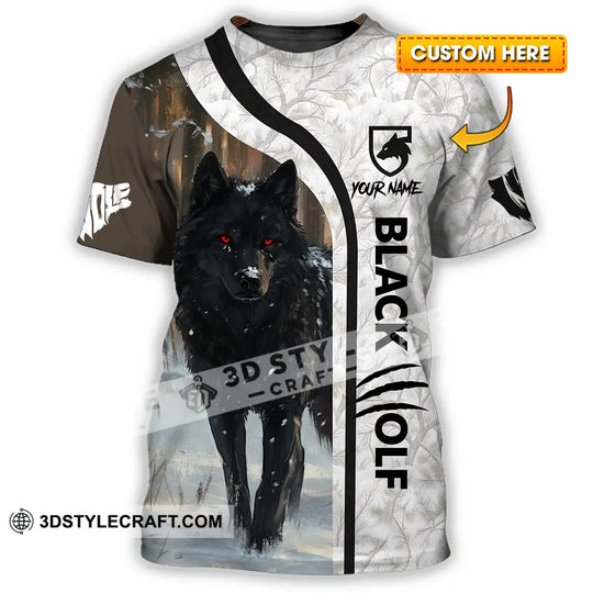 Unisex Shirt - Custom Black Wolf 3D Shirt style option 1