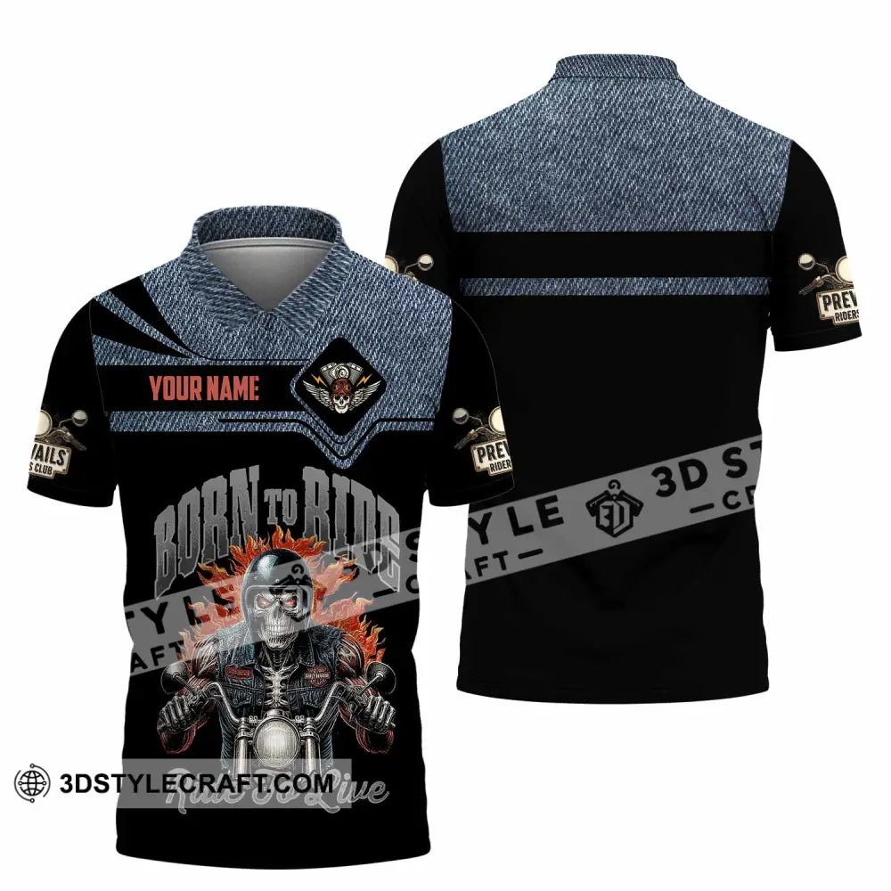 Unisex Shirt - Custom Born To Ride 3D Shirt Polo Shirt / S T-shirt