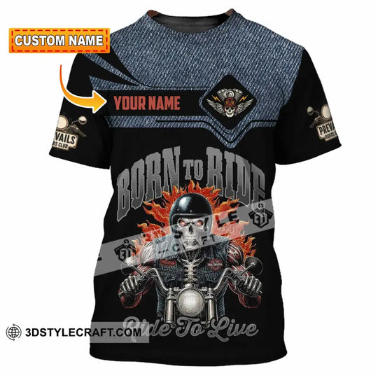 Unisex Shirt - Custom Born To Ride 3D Shirt style option 1