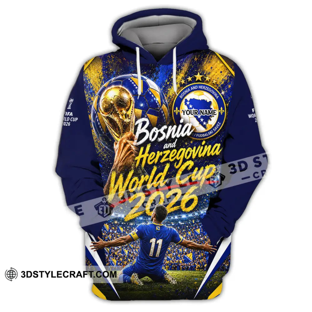 Unisex Shirt - Custom Bosnia And Herzegovina World Cup 2026 Shirt - Hoodie / S - T-shirt