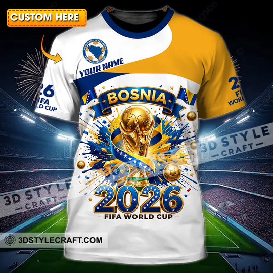 Unisex Shirt - Custom Bosnia World Cup 2026 3D Shirt style option 1