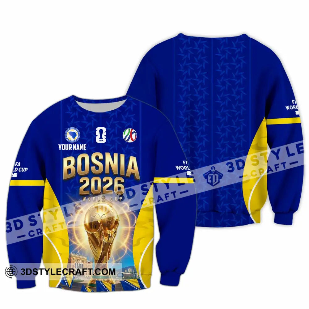 Unisex Shirt - Custom Bosnia World Cup 2026 Shirt - Long Sleeve / S - T-shirt