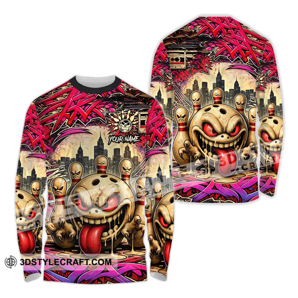 Unisex Shirt - Custom Bowling 3D Shirt Long Sleeve Shirt / S T-shirt