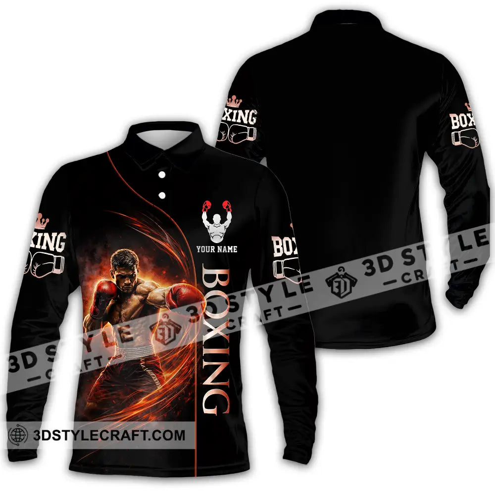 Unisex Shirt - Custom Boxing 3D Shirt - Long Sleeve Polo / S - T-shirt
