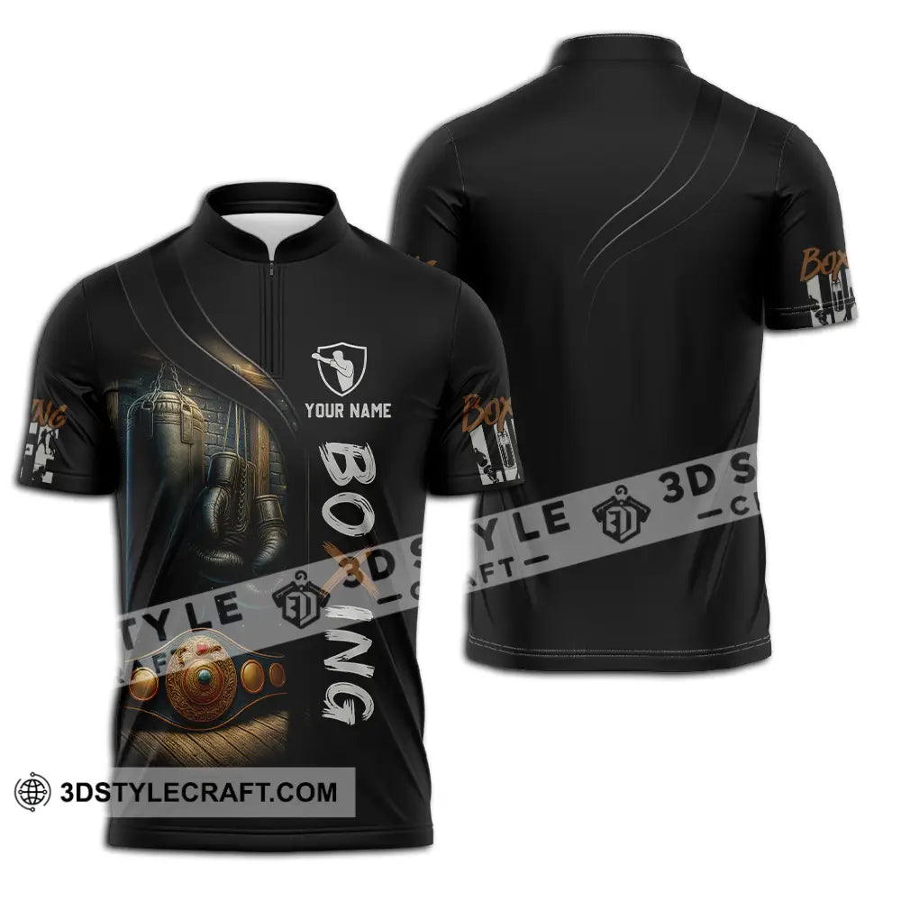 Unisex Shirt - Custom Boxing 3D Shirt Zipper Polo Shirt / S T-shirt