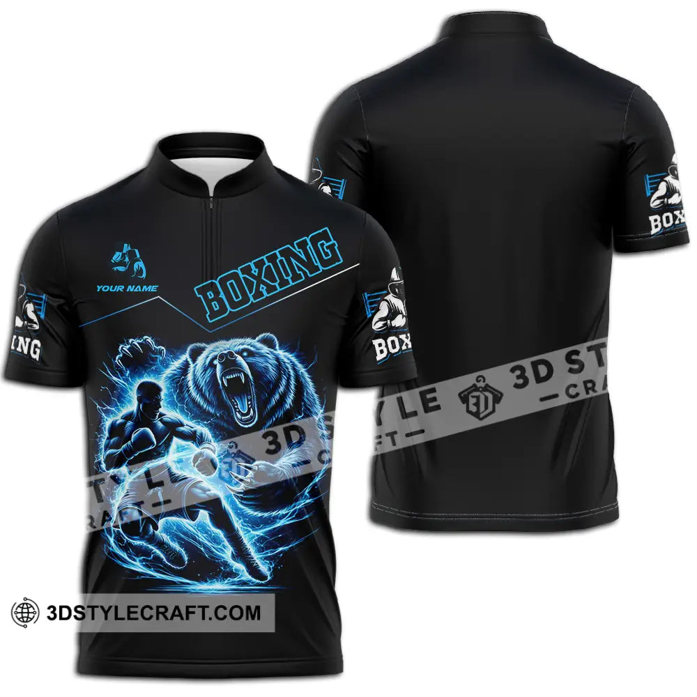 Unisex Shirt - Custom Boxing 3D Shirt Zipper Polo Shirt / S T-shirt