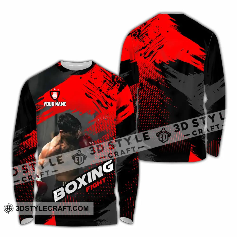 Unisex Shirt - Custom Boxing Fight 3D Shirt - Long Sleeve Shirt / S - T-shirt