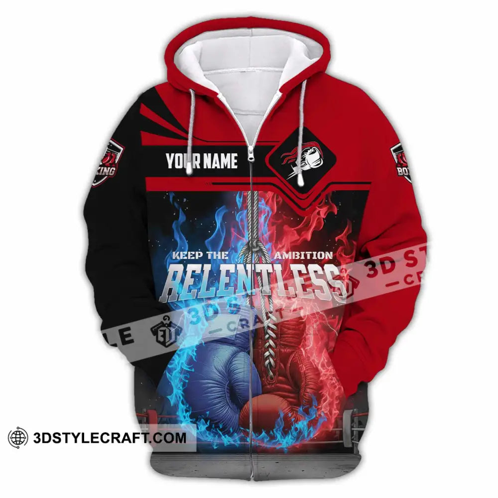 Unisex Shirt - Custom Boxing Keep The Ambition Release 3D Shirt Zipper Hoodie / S T-shirt