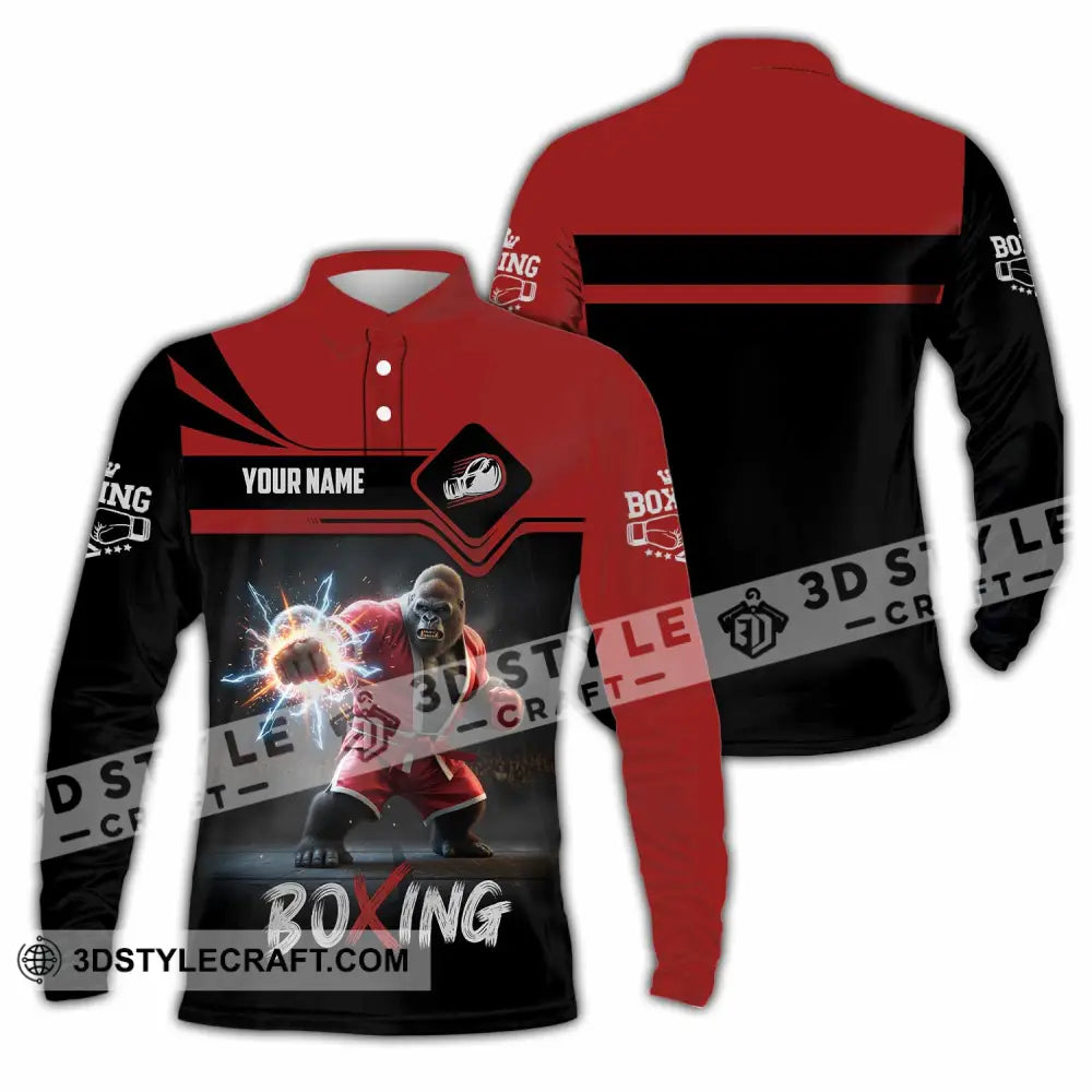 Unisex Shirt - Custom Boxing Shirt Long Sleeve Polo / S T-shirt