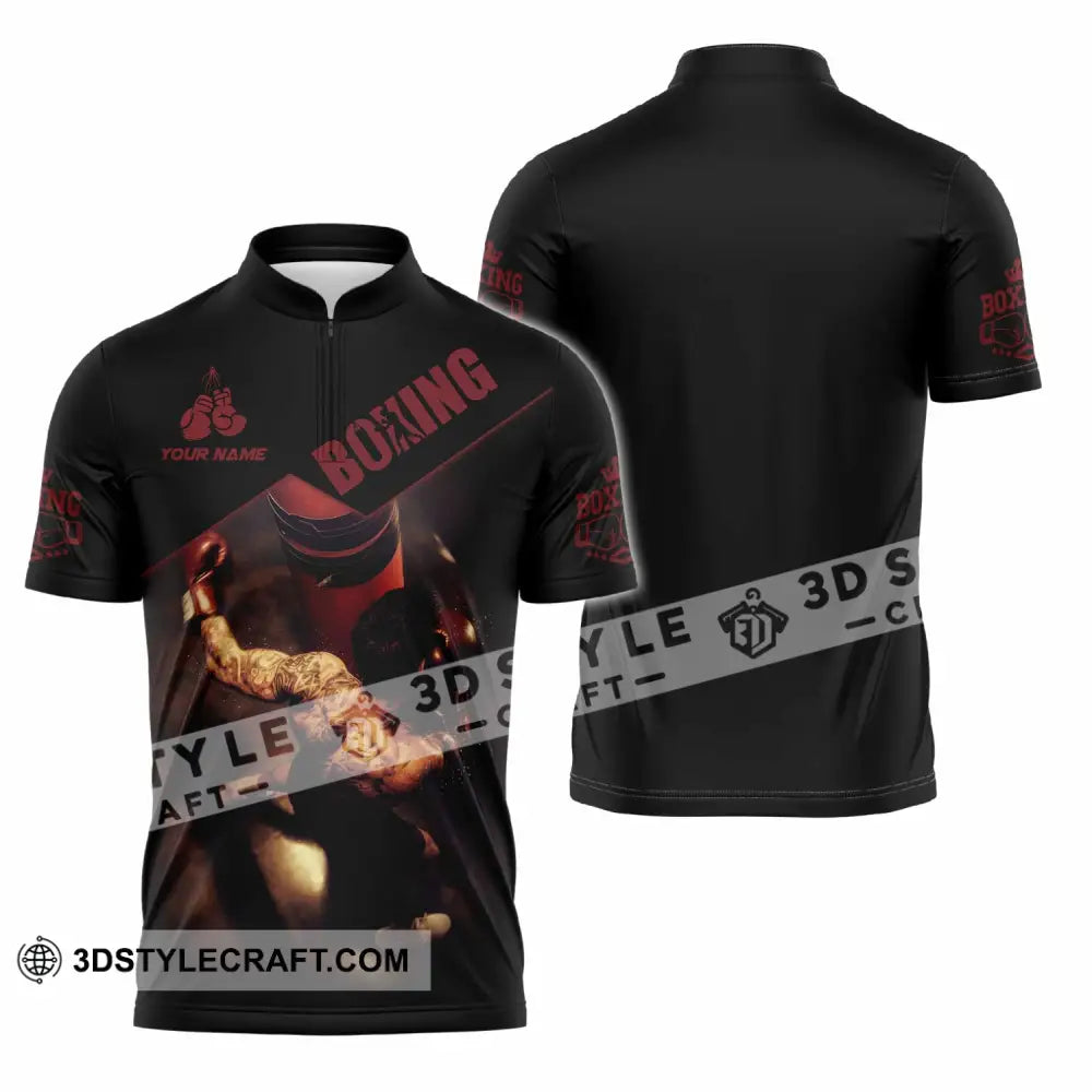 Unisex Shirt - Custom Boxing Shirt Zipper Polo Shirt / S T-shirt