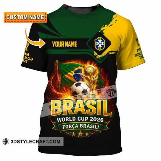 Unisex Shirt - Custom Brasil World Cup 2026 3D Shirt style option 1