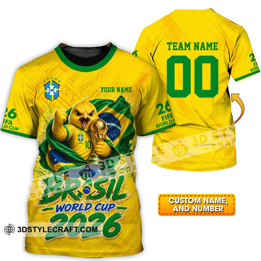Unisex Shirt - Custom Brasil World Cup 2026 3D Shirt style option 1