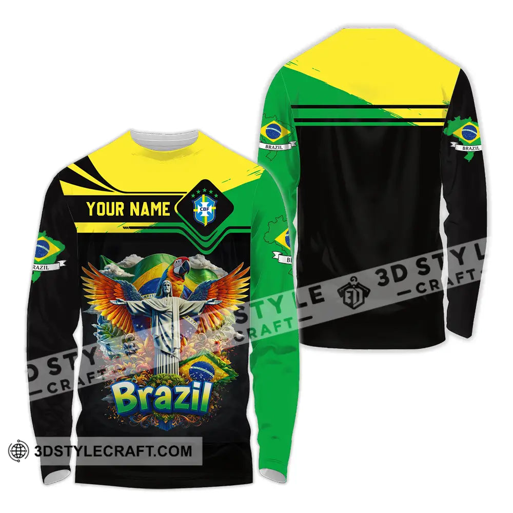 Unisex Shirt - Custom Brazil 3D Shirt Long Sleeve Shirt / S T-shirt