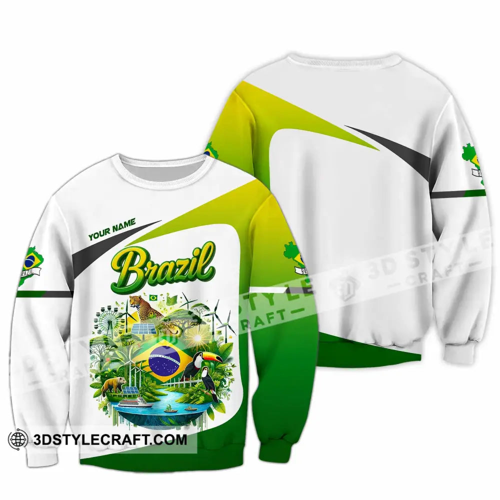 Unisex Shirt - Custom Brazil 3D Shirt Long Sleeve / S T-shirt