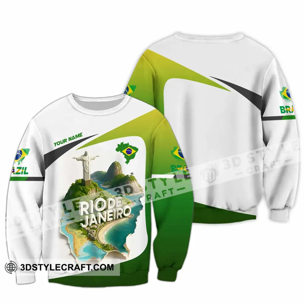 Unisex Shirt - Custom Brazil 3D Shirt Long Sleeve / S T-shirt