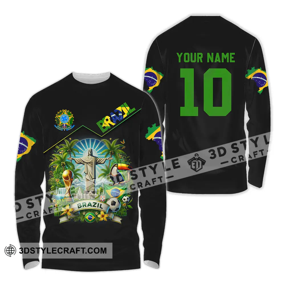 Unisex Shirt - Custom Brazil World Cup 2026 3D Shirt Long Sleeve Shirt / S T-shirt