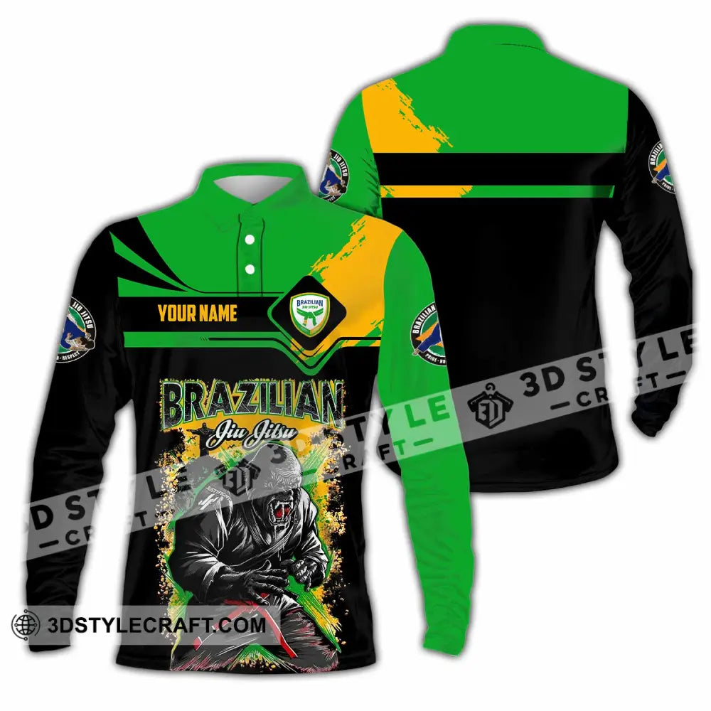 Unisex Shirt - Custom Brazilian 3D Shirt Long Sleeve Polo / S T-shirt