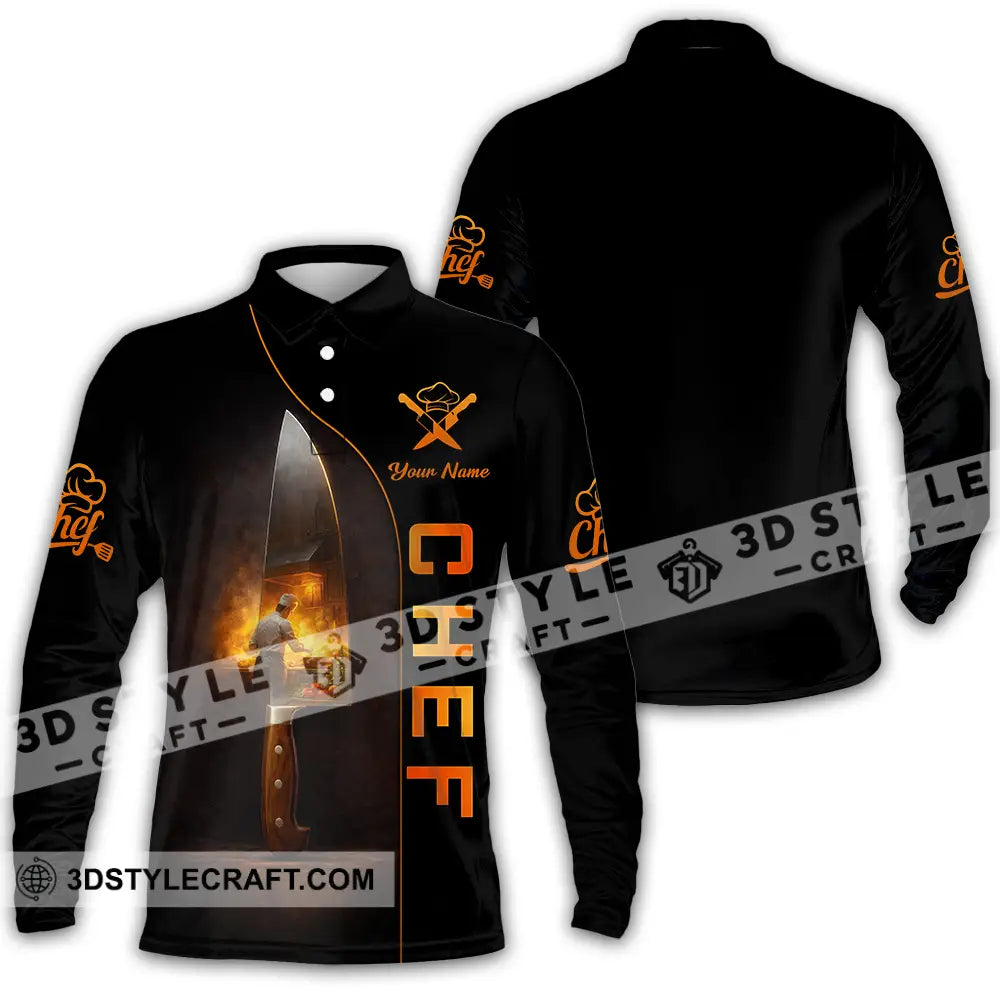 Unisex Shirt - Custom Chef 3D Shirt Long Sleeve Polo / S T-shirt